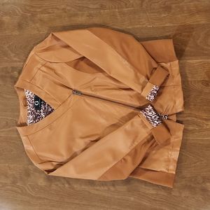 Light brown Giuliana faux leather jacket